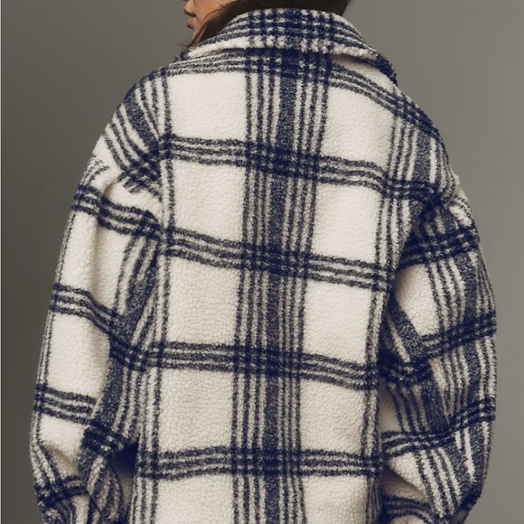 Pilcro Blue and White Plaid Utility Jacket - Picture 2 of 11